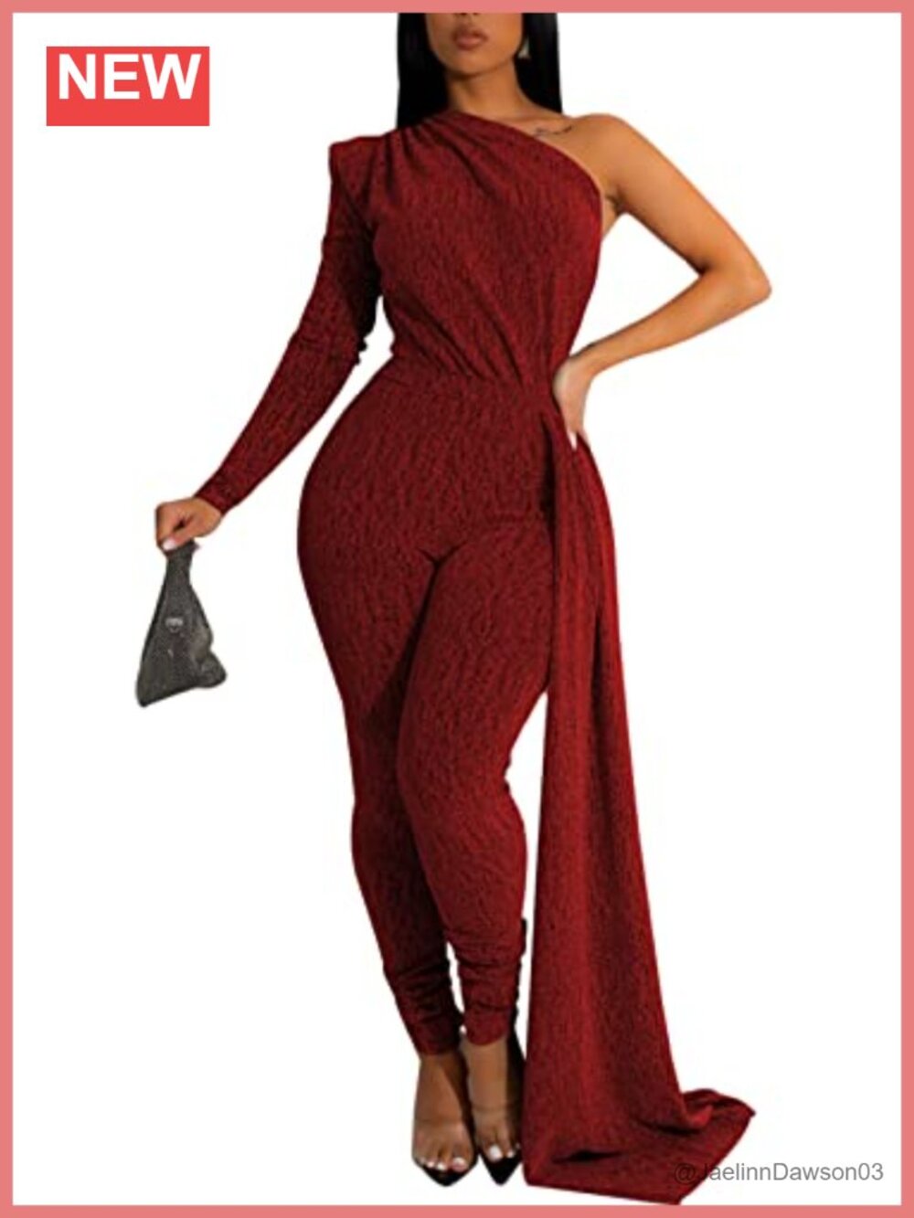 Sequin Jumpsuit Women Long Sleeve Off Shoulder Belted Bodycon Party Romper